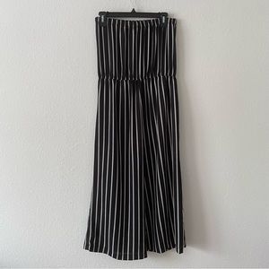 Ambiance Women’s Size XL Black and White Striped Sleeveless Romper